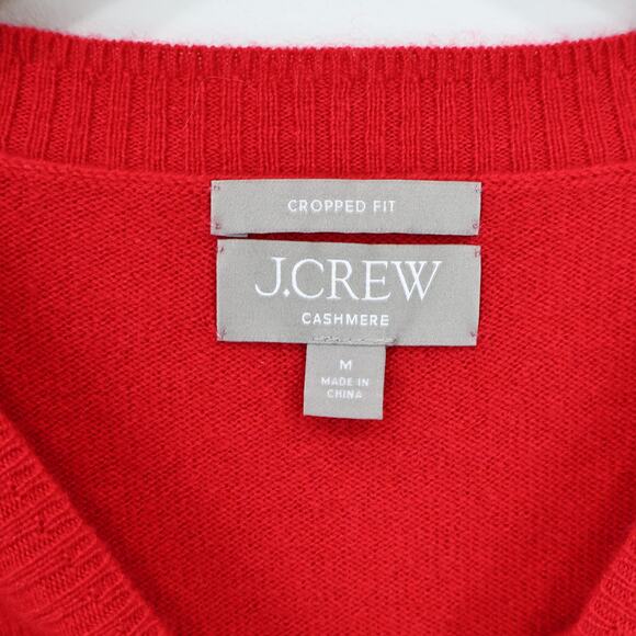 J.Crew Cashmere Shrunken Crewneck Sweater Red Size Medium NWOT - Picture 4 of 7